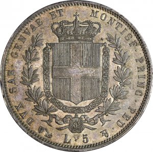 5 Lire 1850 - Zecca: Genova - ... 